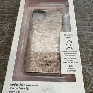 Kate Spade Metallic Rose Gold Cardholder Case for iPhone 12 Mini